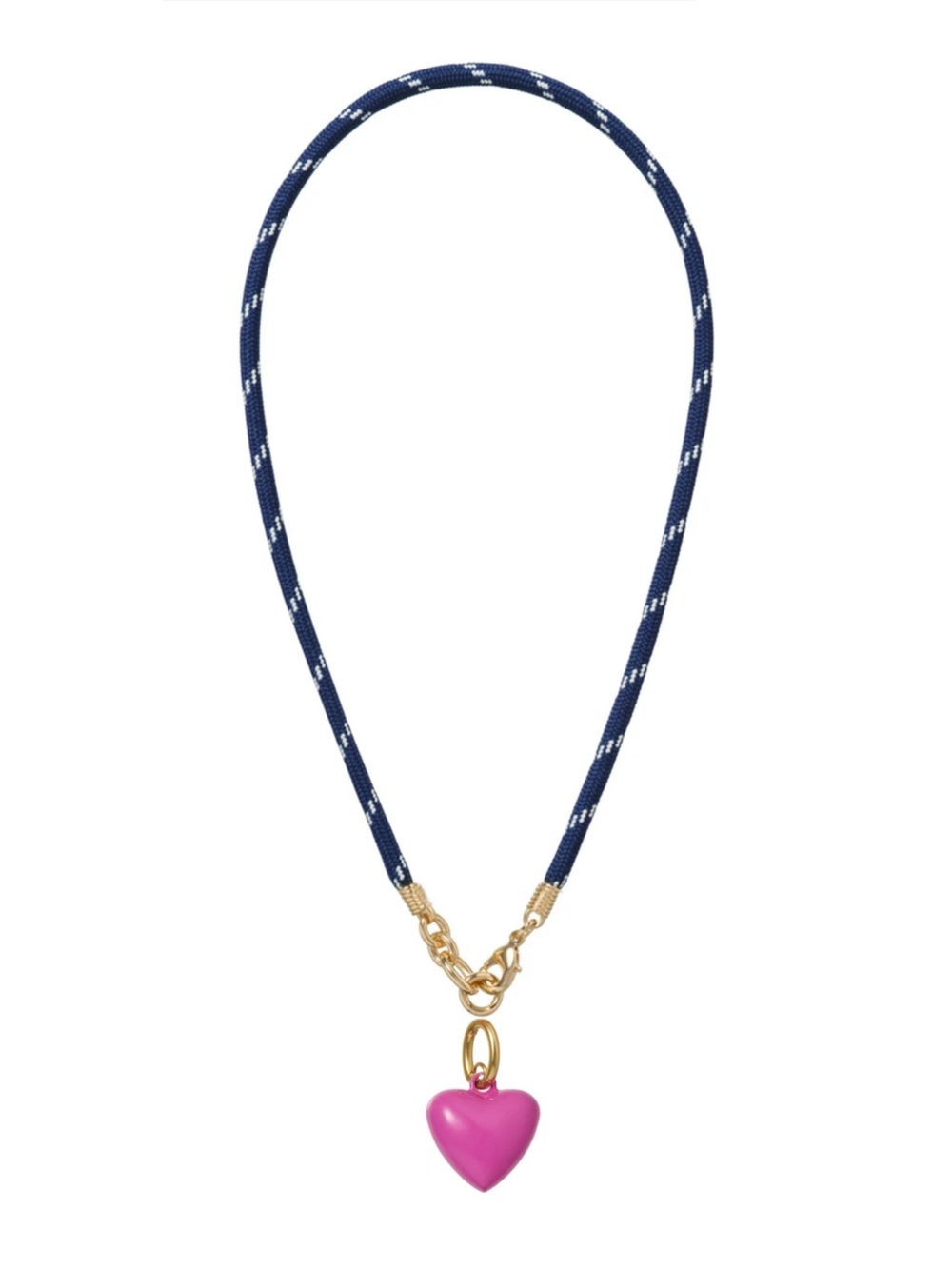 NWOT Roxanne Assoulin The Happy Cord
Charm Necklace Navy Cord
Magenta Heart